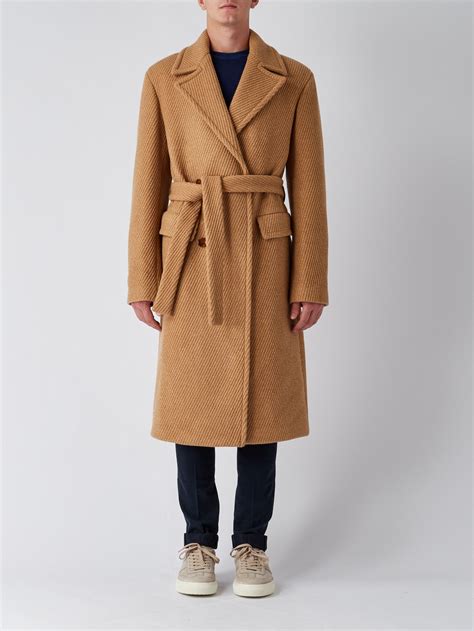 prada cappotti uomo|Cappotto in cammello in Beige .